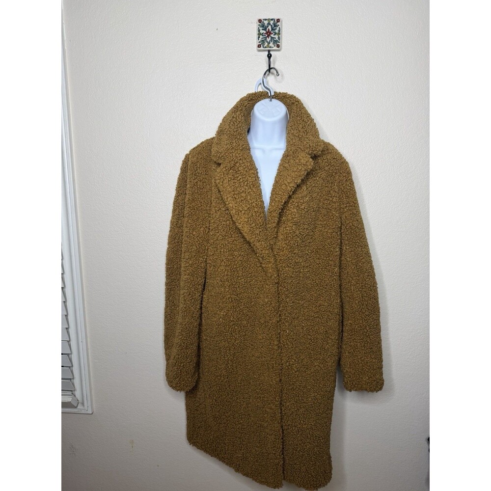 J.Crew Teddy Bear Sherpa Top Coat Warm Brandy Caramel Brown Sz Large #AB913 EUC - Picture 5 of 14